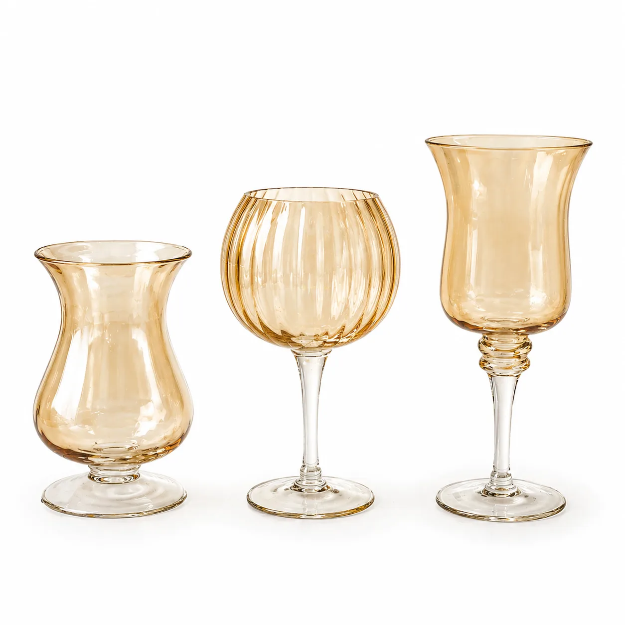 Bugia vetro oro - noleggio candelabri e bugie Montineri