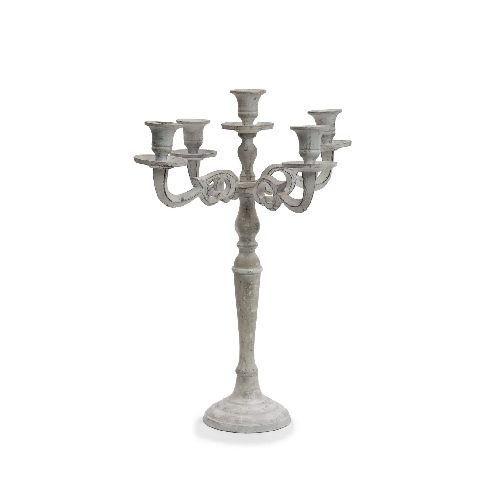 Candelabro decapè bianco - noleggio candelabri e bugie Montineri