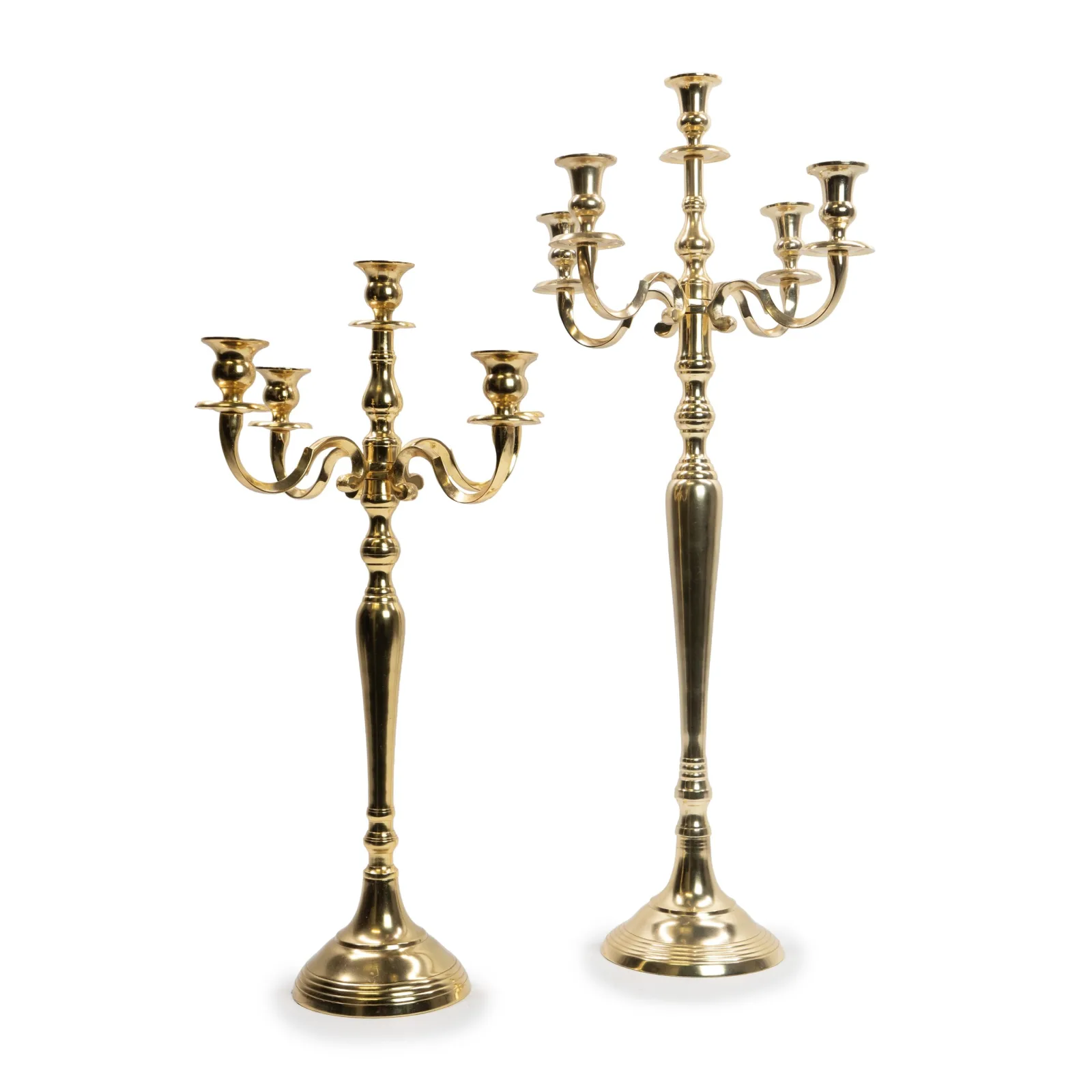 Candelabro Metallo Oro lucido - noleggio candelabri e bugie Montineri
