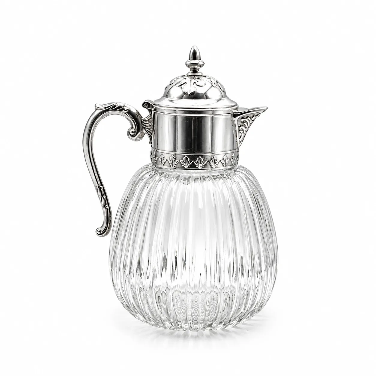 Caraffa Inglese vetro e argento - dettaglio 3