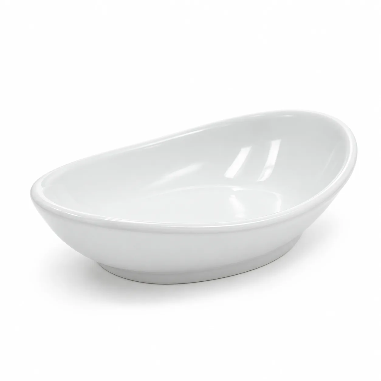 Piatto da portata ovale ceramica bianca fondo - dettaglio 3