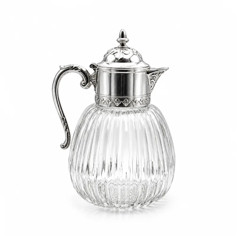 Caraffa Inglese vetro e argento - dettaglio 3
